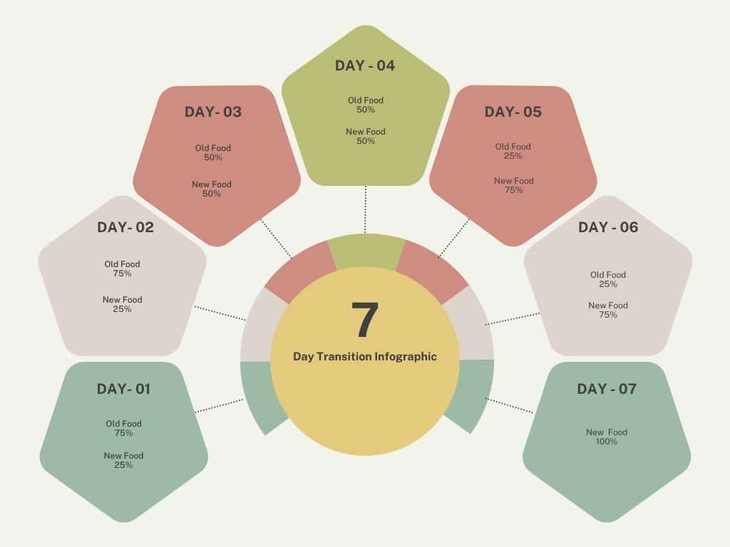 7 day food transition schedule chart for switching senior dog food